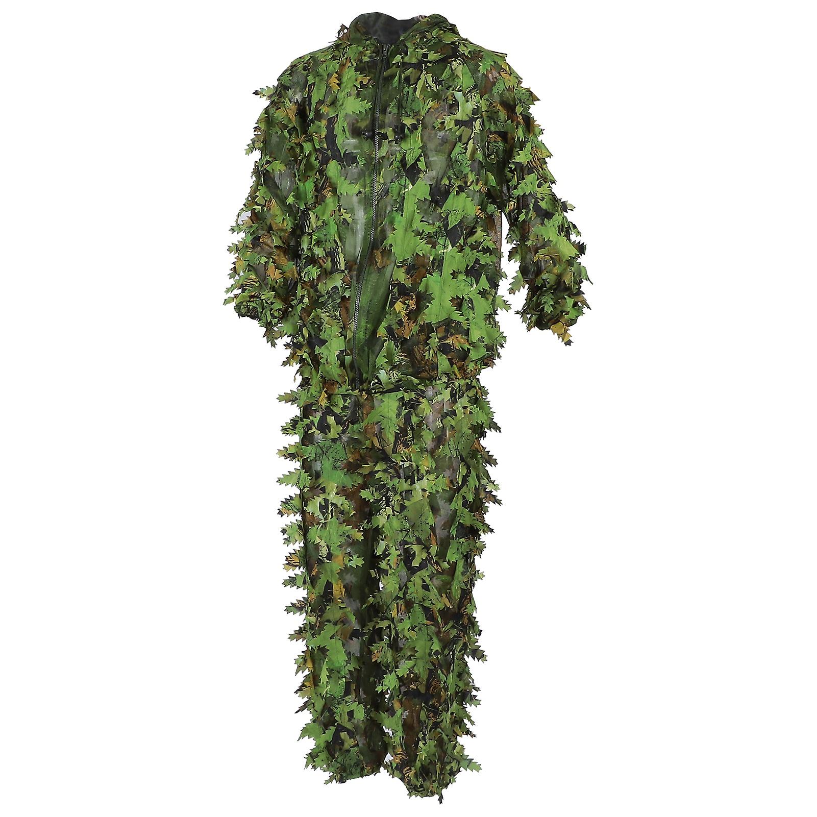 Green Wild Camouflage Ghillie Suit 3d Leaf Jackets And Pants Set Clothes For Hunting