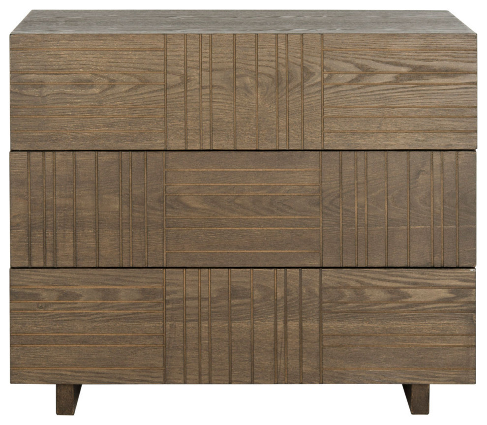 George Mid Century Scandinavian 3 Drawer Cabinet  Dark Brown   Transitional   Accent Chests And Cabinets   by Rustic Home Furniture Deco  Houzz