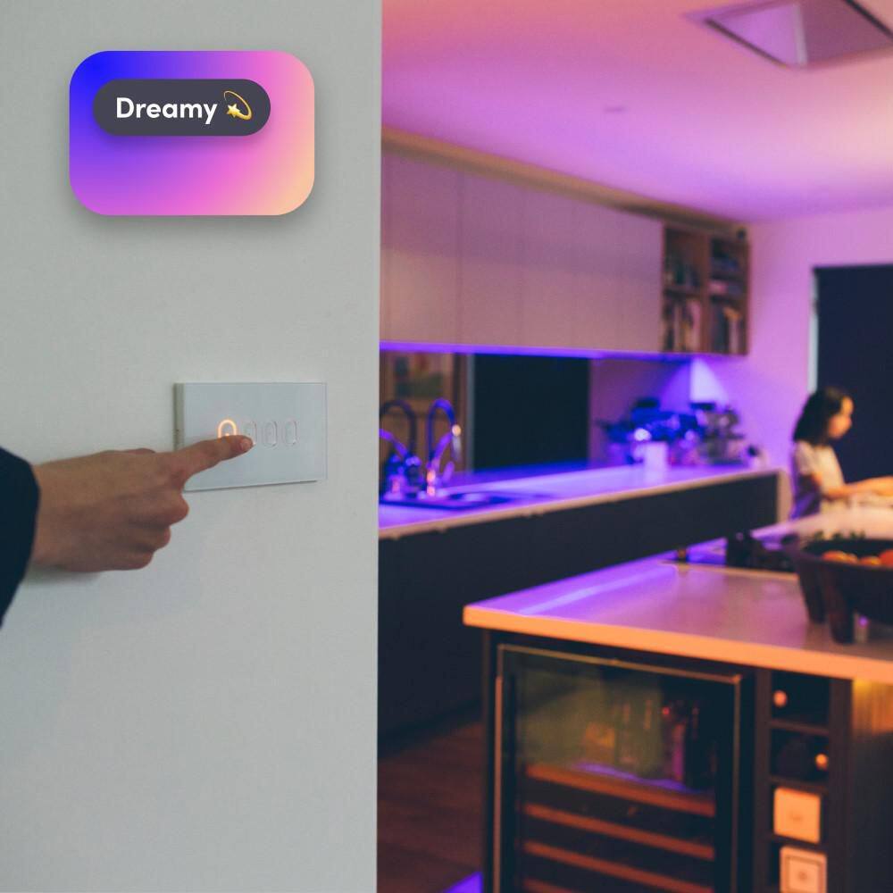 LIFX 1-Pole 4-Buttons Smart Wi-Fi Touch Light Switch White Works with AlexaHey GoogleHomeKitSiri LFSWWHT4FUS