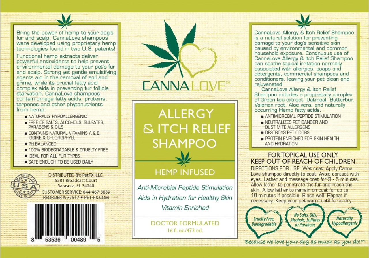 CannaLove Allergy and Itch Relief Shampoo For Dogs 16oz