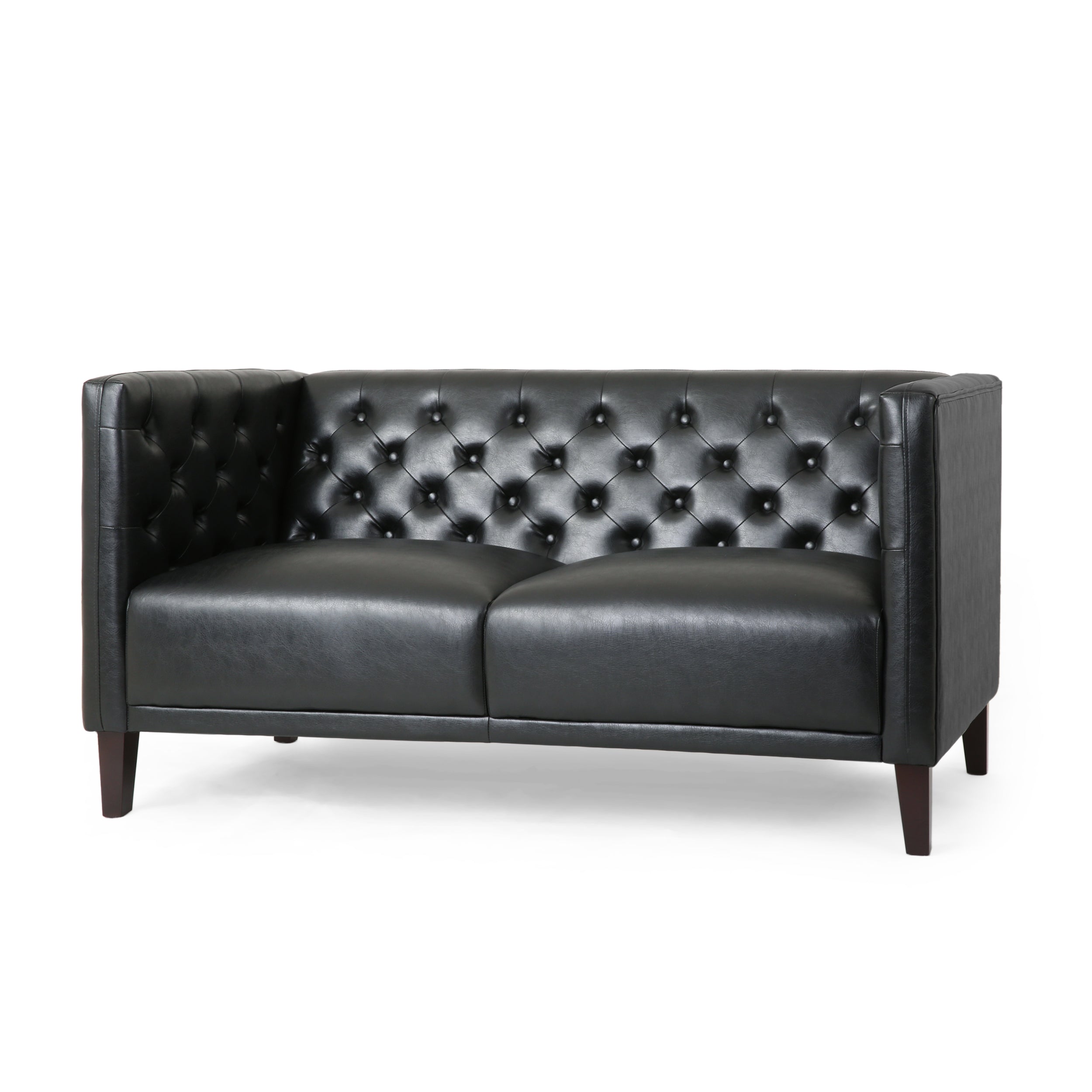 Drache Contemporary Upholstered Tufted Loveseat