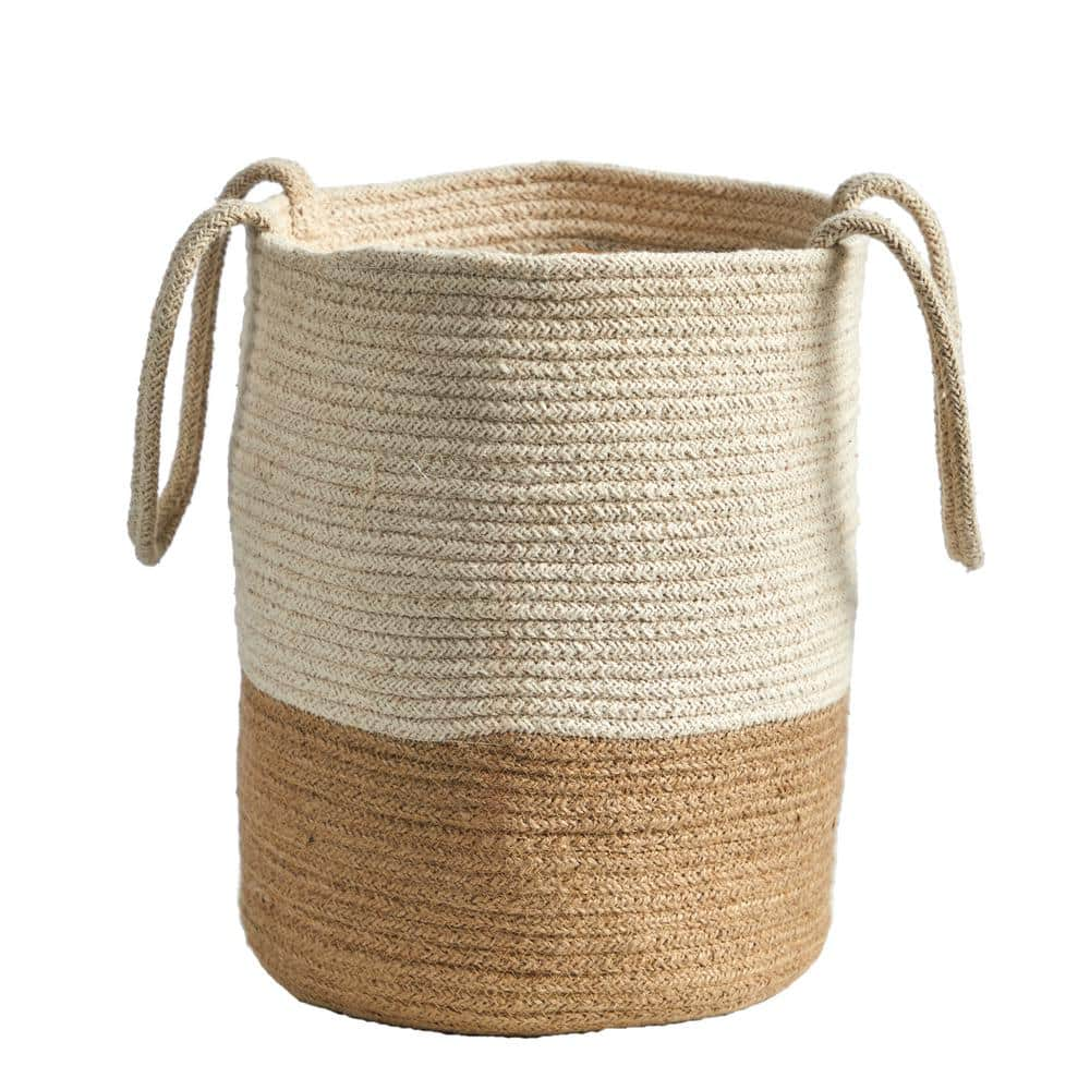 Nearly Natural 12 in. Handmade Natural Burlap Woven Basket Planter 0325-S1