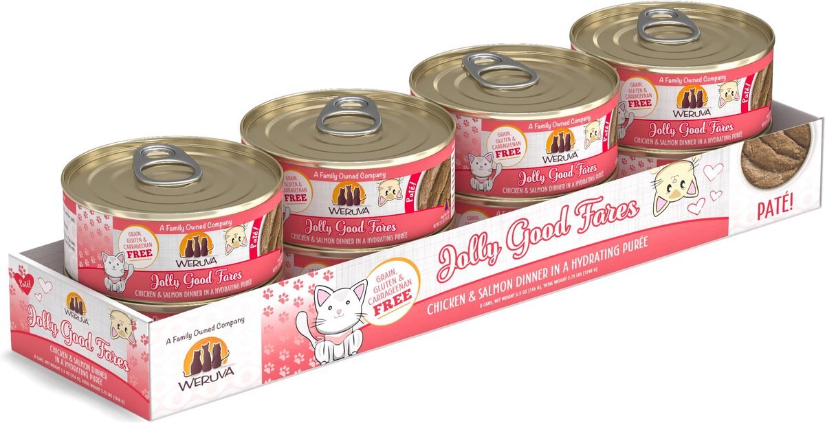 Weruva Classic Cat Jolly Good Fares Chicken and Salmon Pate Canned Cat Food