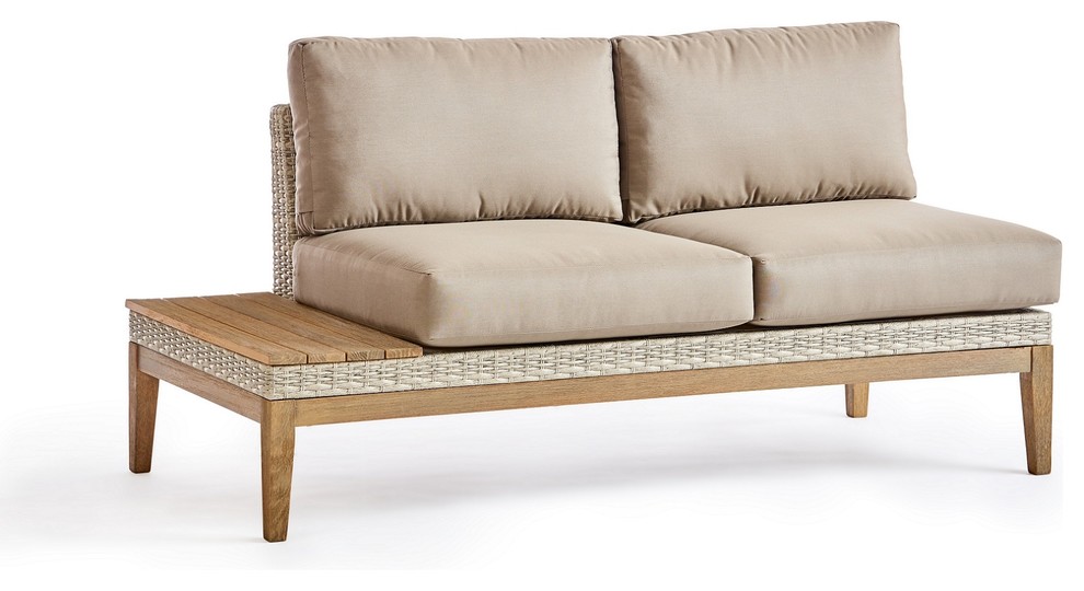 Seneca Falls  Left Side Facing Patio Loveseat with Cushion   Tropical   Outdoor Loveseats   by South Sea Outdoor Living  Houzz