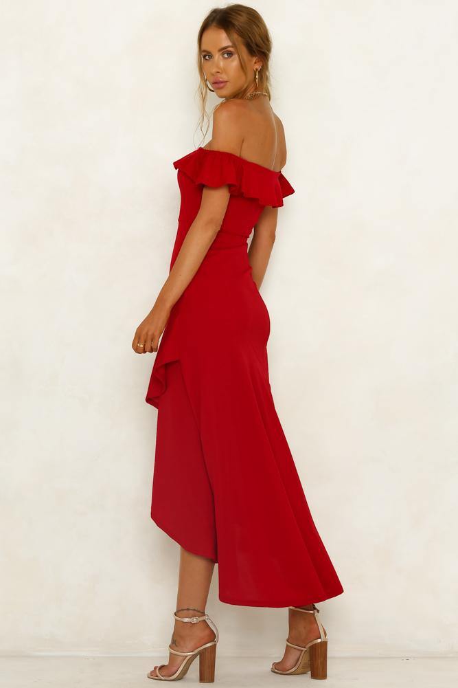 Heart On The Line Maxi Dress Red