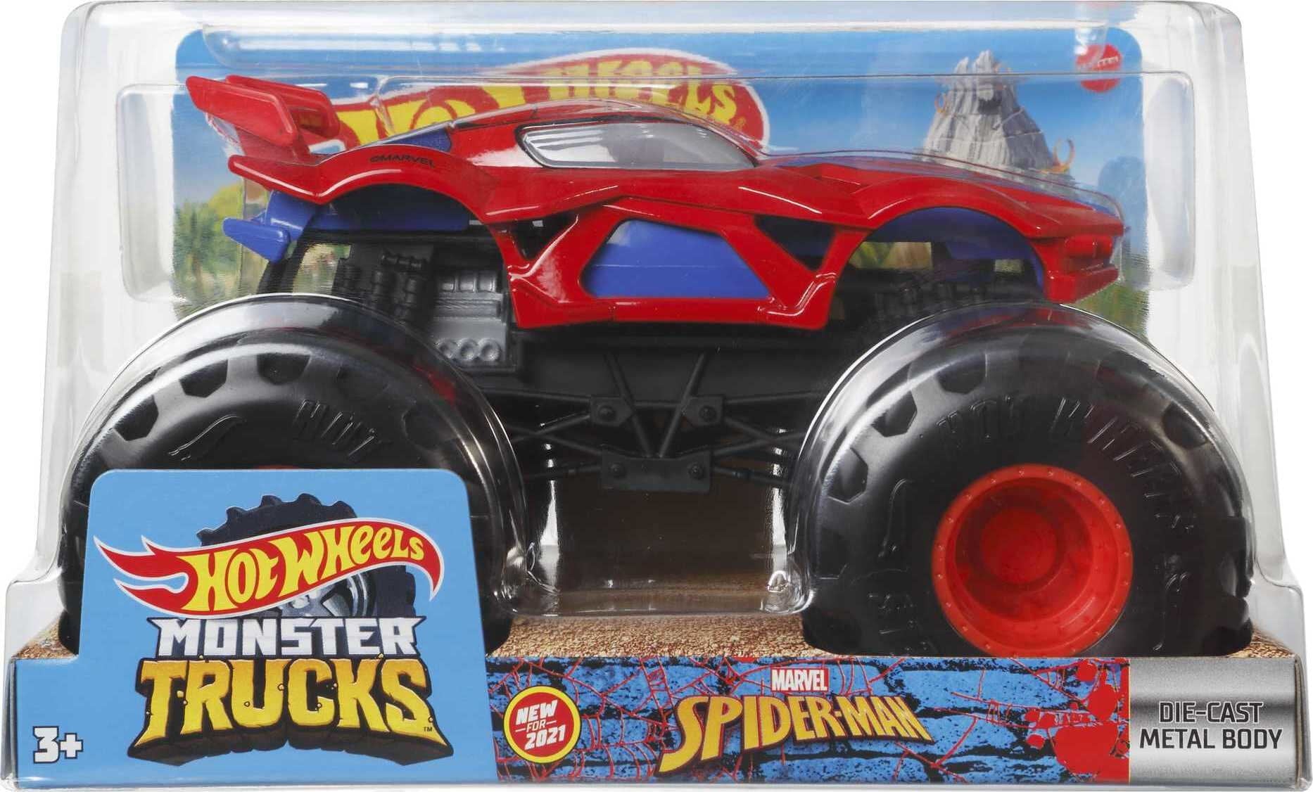 Hot Wheels Monster Trucks Marvel Spiderman 1:24 Scale Die-Cast Toy Truck Play Vehicle