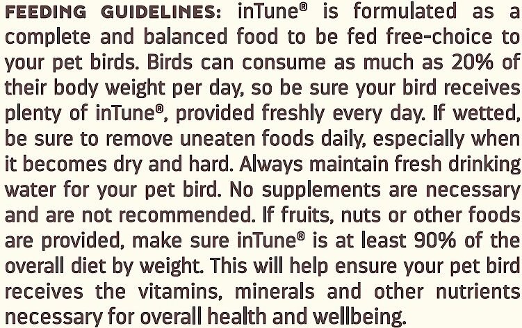 Higgins inTune Complete and Balanced Diet Parakeet Bird Food