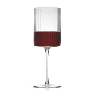 JoyJolt Elle 17.5 oz. Fluted Cylinder Red Wine Glasses Set (Set of 2) JG10300