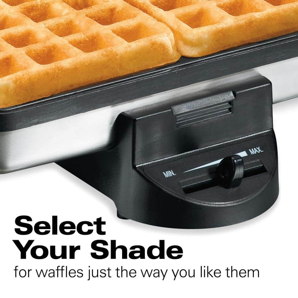 Hamilton Beach 650 W Single Waffle Stainless Steel Belgian Waffle Maker 26009