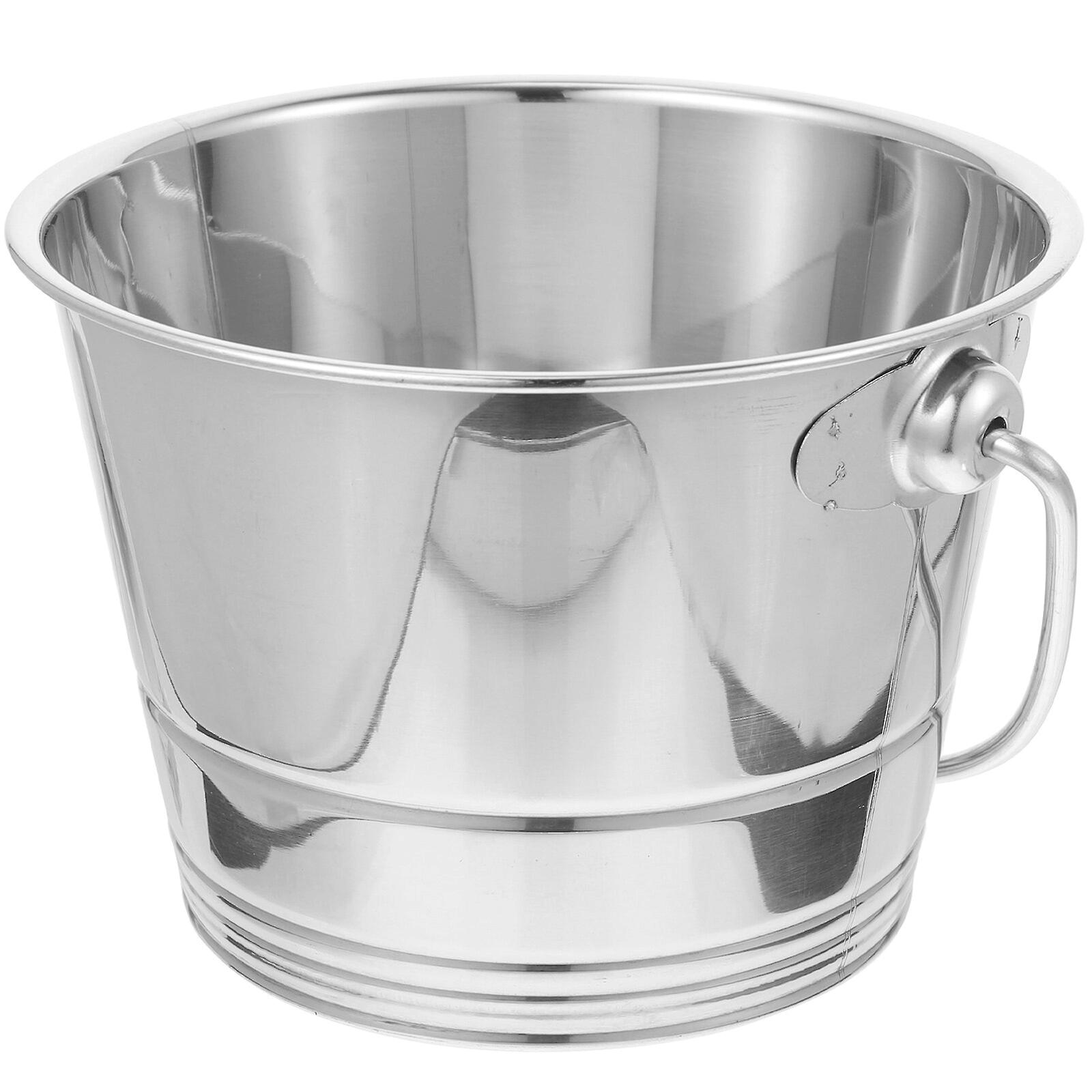 Stainless Steel Ice Bucket Wear-resistant Ice Container Portable Champagne Bucket Bar Accessory