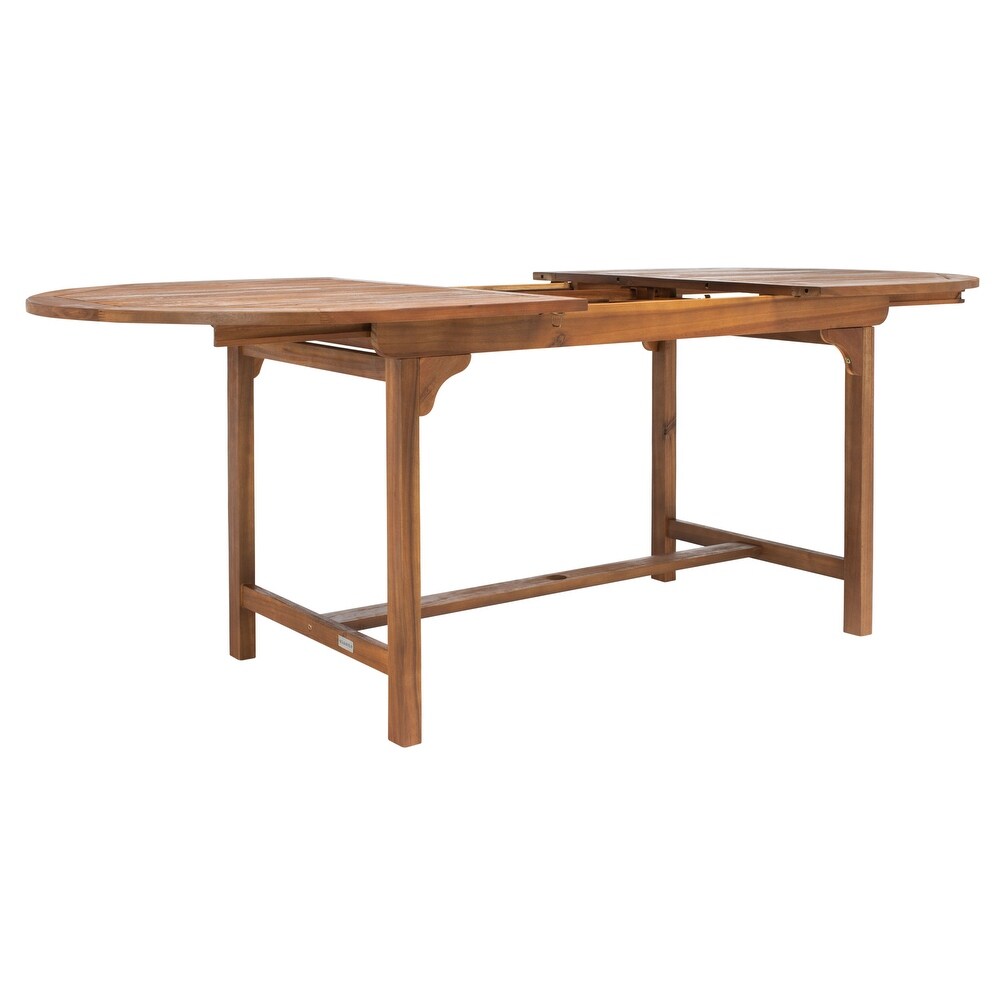 SAFAVIEH Hikaru 6 Chair 1 Table Extendable Patio Dining Set