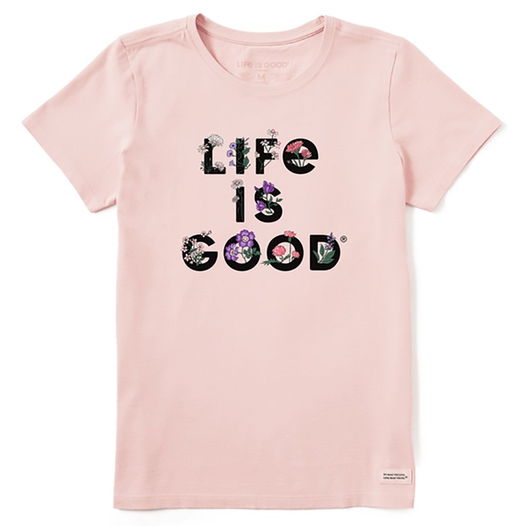 Life Is Good  Women's Life Is Good Stack Flowers Short Sleeve Tee