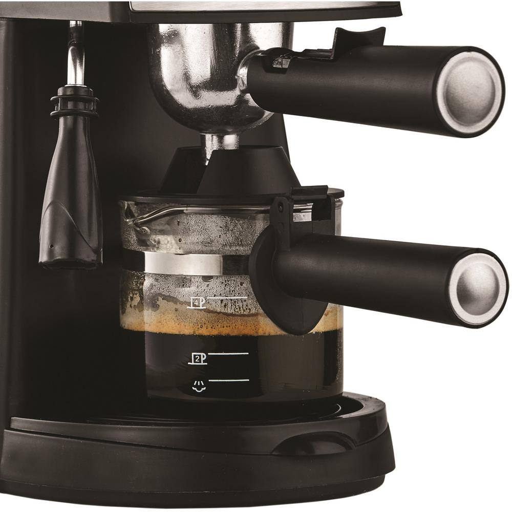 Brentwood Appliances 2.5- Cup Black Stainless Steel Espresso Machine and Cappuccino Maker GA-125