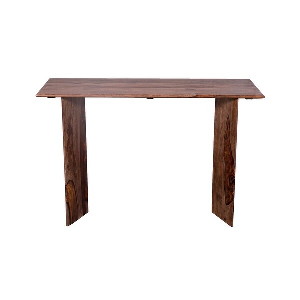 Porter Designs Cambria Transitional Solid Sheesham Wood Console Table， Brown