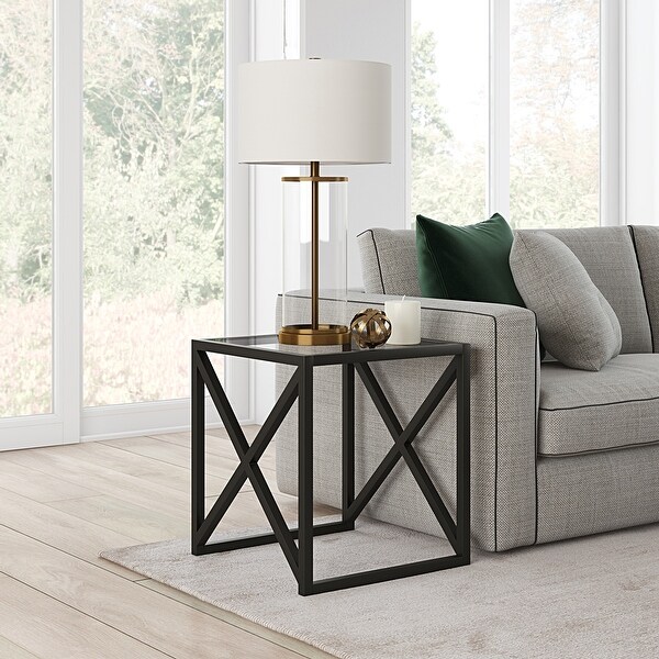 Silver Orchid Stifter Blackened Bronze Side Table