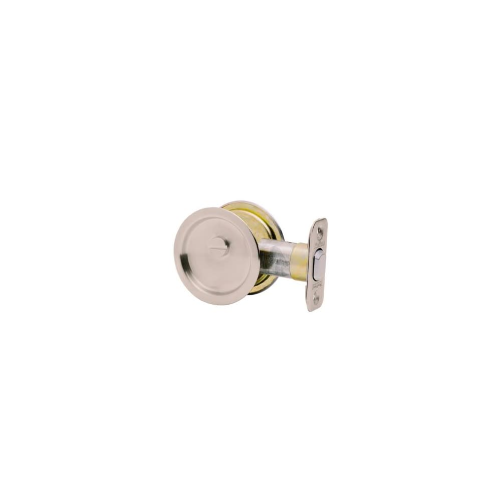 Satin Nickel Round Pocket Door Privacy Lock ;