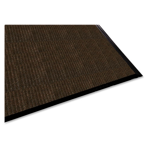 Genuine Joe Dual Rib Carpet Surface | Vinyl Backing， 4' x 6'， Chocolate | GJO02401