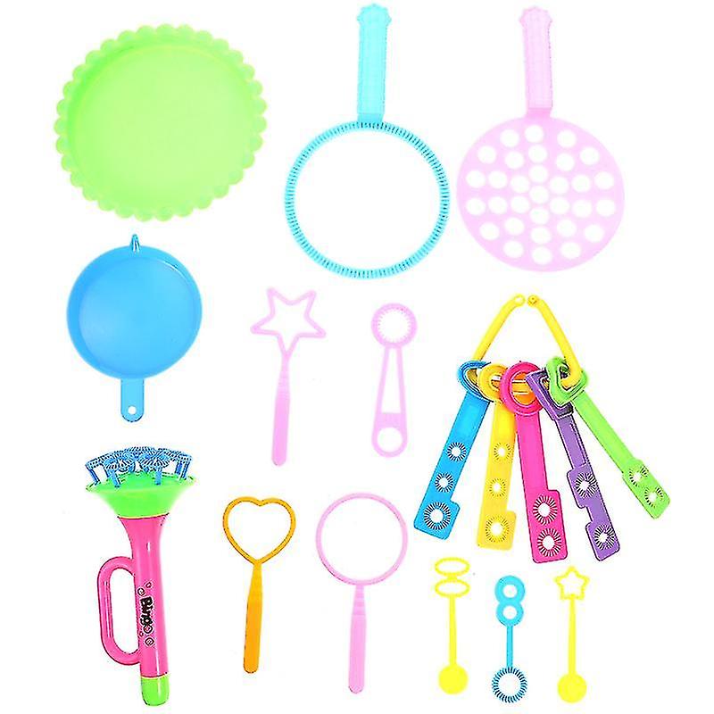 1 Set 17pcs Bubble Blowing Bars Wands Handheld Bubble Sticks (assorted Color)