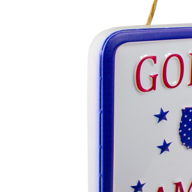 Metal Patriotic quot god Bless America quot Sign With Stars Wall Decor