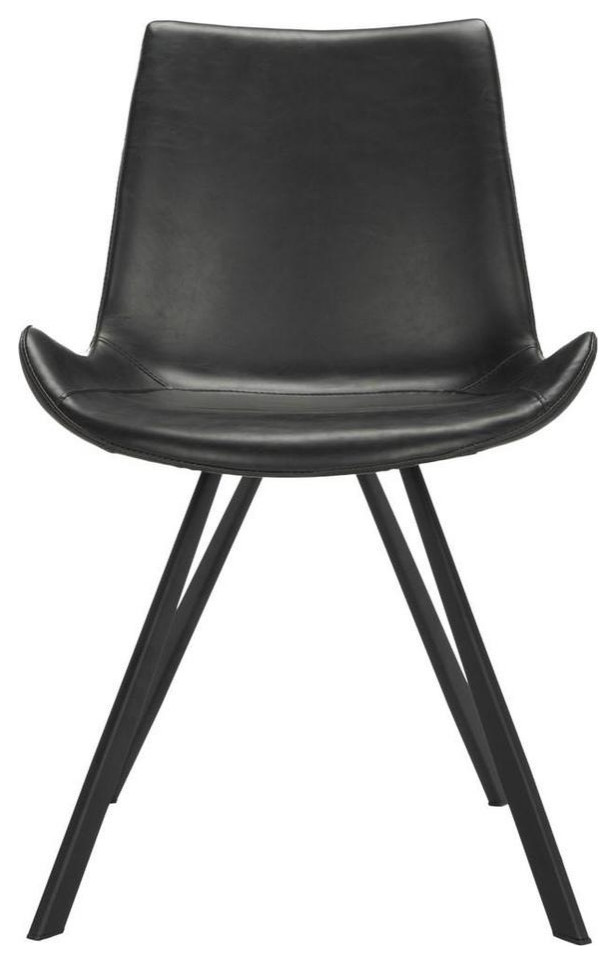 Emelda Midcentury Modern Dining Chair Set of 2 Black / Black   Midcentury   Dining Chairs   by Virgil Stanis Design  Houzz