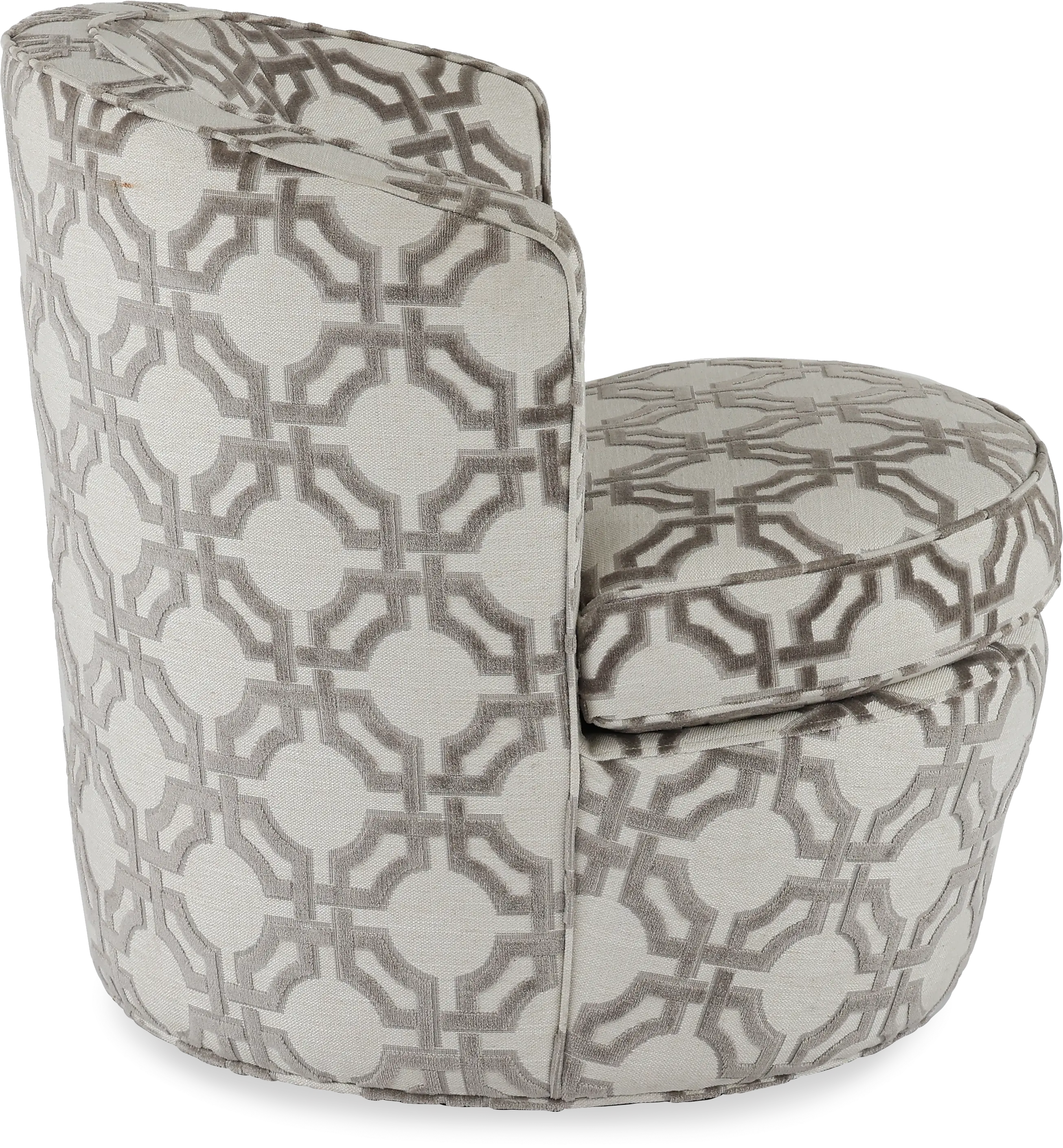 Julia Anarchy Silver Upholstered Swivel Accent Chair