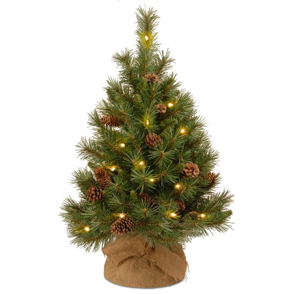 National Tree Company 3 ft. Pine Cone Tree with Batteryoperated Warm White LED Lights