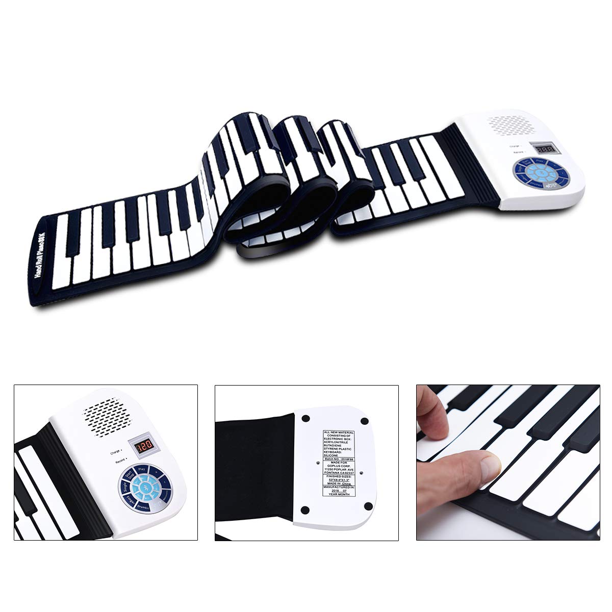 88 Keys Roll Up Piano, Upgraded Electronic Piano Keyboard