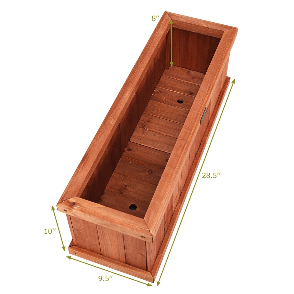 28/36/40 Inch Wooden Flower Planter Box Garden Yard Decorative Window