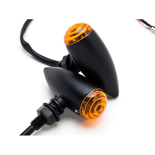 Motorcycle 2 pcs Black Amber Turn Signals Lights Compatible with Yamaha Stratoliner Midnight Deluxe