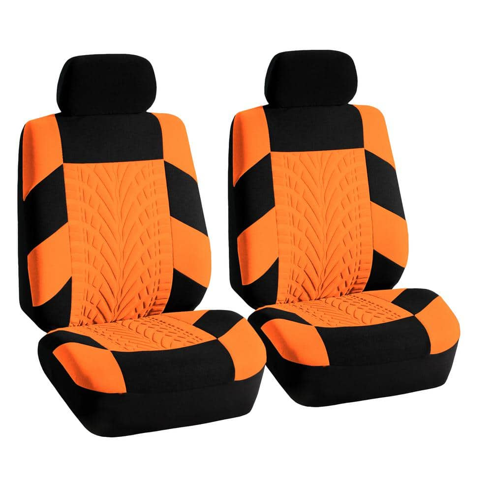 FH Group Polyester 47 in. x 23 in. x 1 in. Travel Master Full Set Car Seat Covers DMFB071115ORANGE