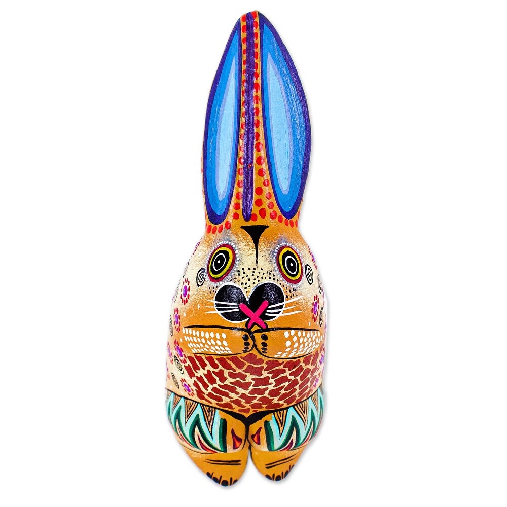 Novica Handmade Magical Rabbit Wood Alebrije Figurine