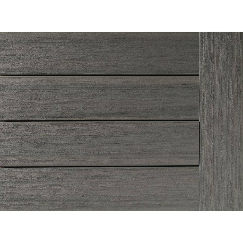 TimberTech Composite Prime Plus 54 in. x 6 in. x 1 ft. Grooved Sea Salt Gray Composite Sample (Actual:0.94 in. x 5.36 in. x 1 ft.) SAMP-ES12ST