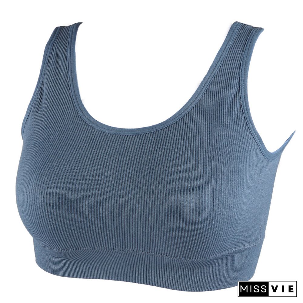 Women Tank Crop Top Seamless Sport Camisole Underwear Push Up Bra Sports Sleeveless Tops