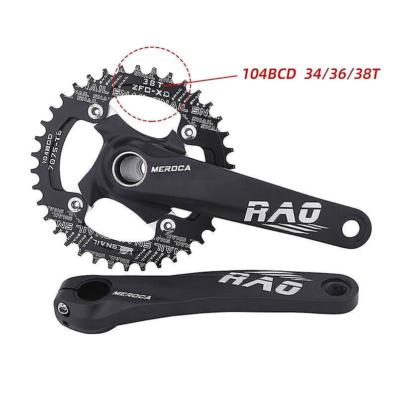 Mountain Bike Crank 170mm With Bottom Bracket 104bcd 34t 36t 38t Bicycle Chainring Aluminum Alloy Mtb Crankset