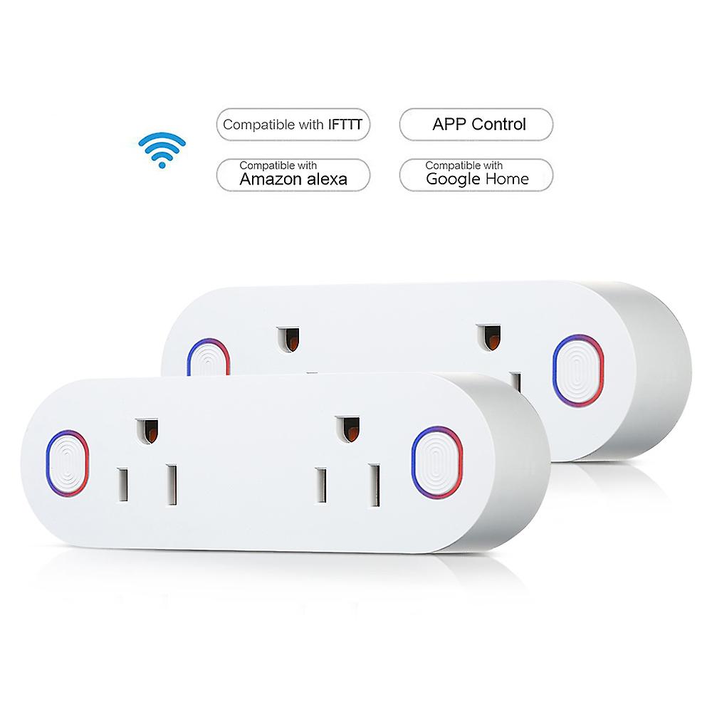 Pack Of 2 Pack Of 2 Mini 2 In 1 Smart Plug Socket Wireless App Remote Control Power Socket Outlet Support Energy Monitor Timing Switch Compatible With