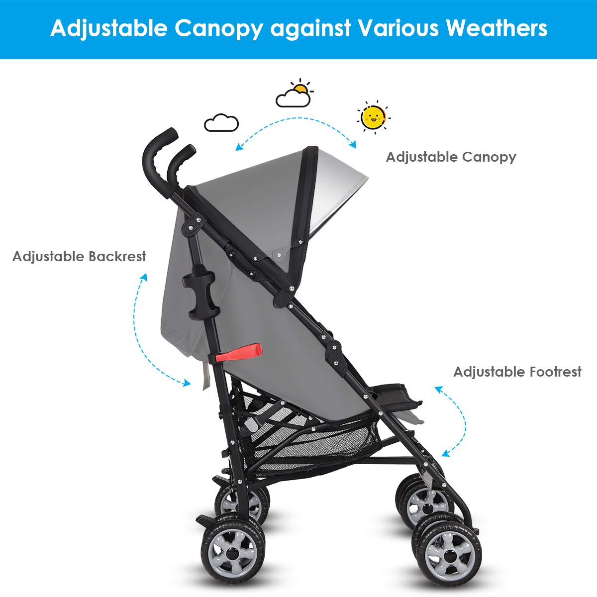 BABY JOY Lightweight Stroller, Aluminum Baby Umbrella Convenience Stroller