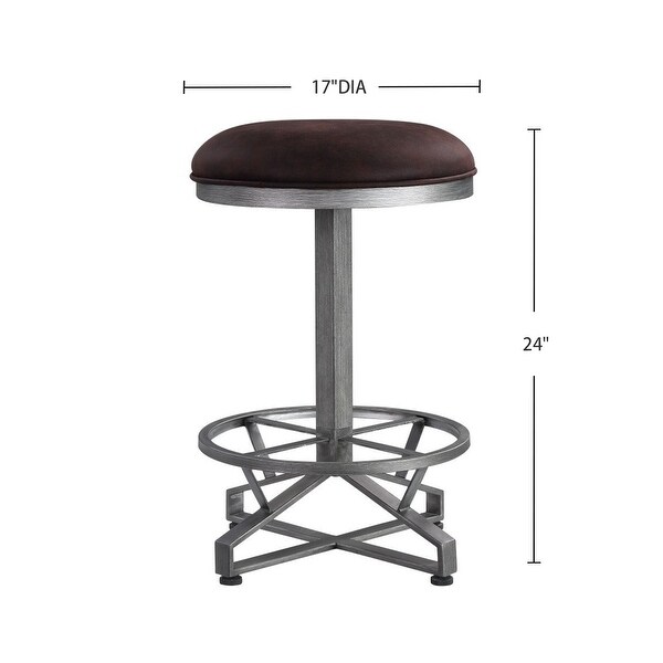 Set of 2 Counter Height Stool in Rustic Brown and Black