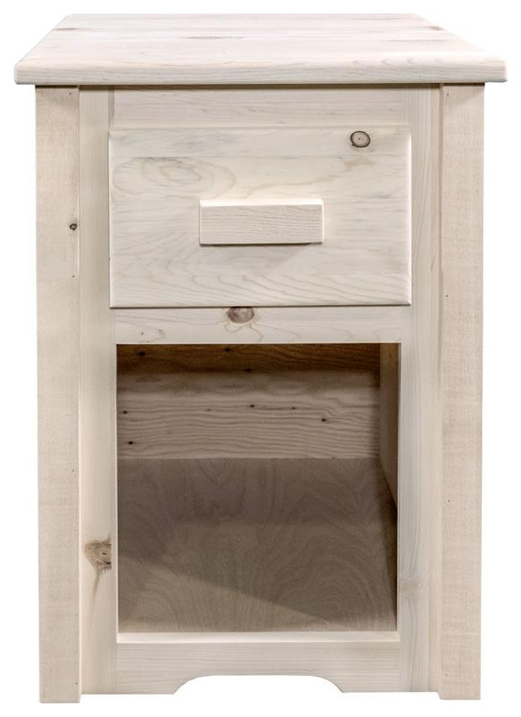 Montana Woodworks Homestead Solid Wood End Table with Drawer in Natural   Rustic   Side Tables And End Tables   by Homesquare  Houzz