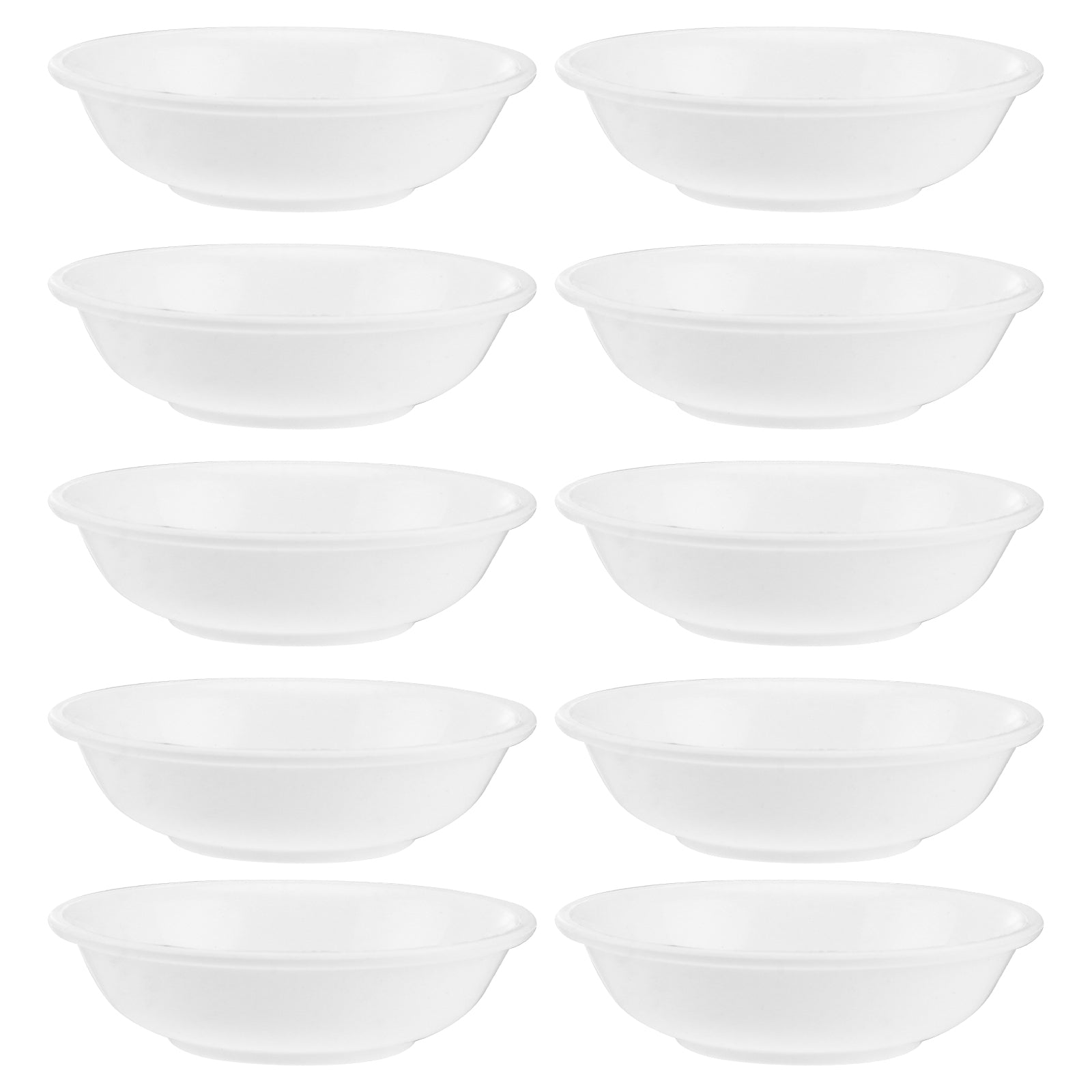 NUOLUX 10pcs White Plastic Sauce Dishes Food Dipping Bowls Break-resistant Seasoning Dish Saucer Appetizer Plates