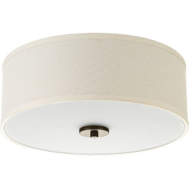 Progress Lighting Inspire Collection 2 light Flush Mount Antique Bronze Etched Glass Diffuser