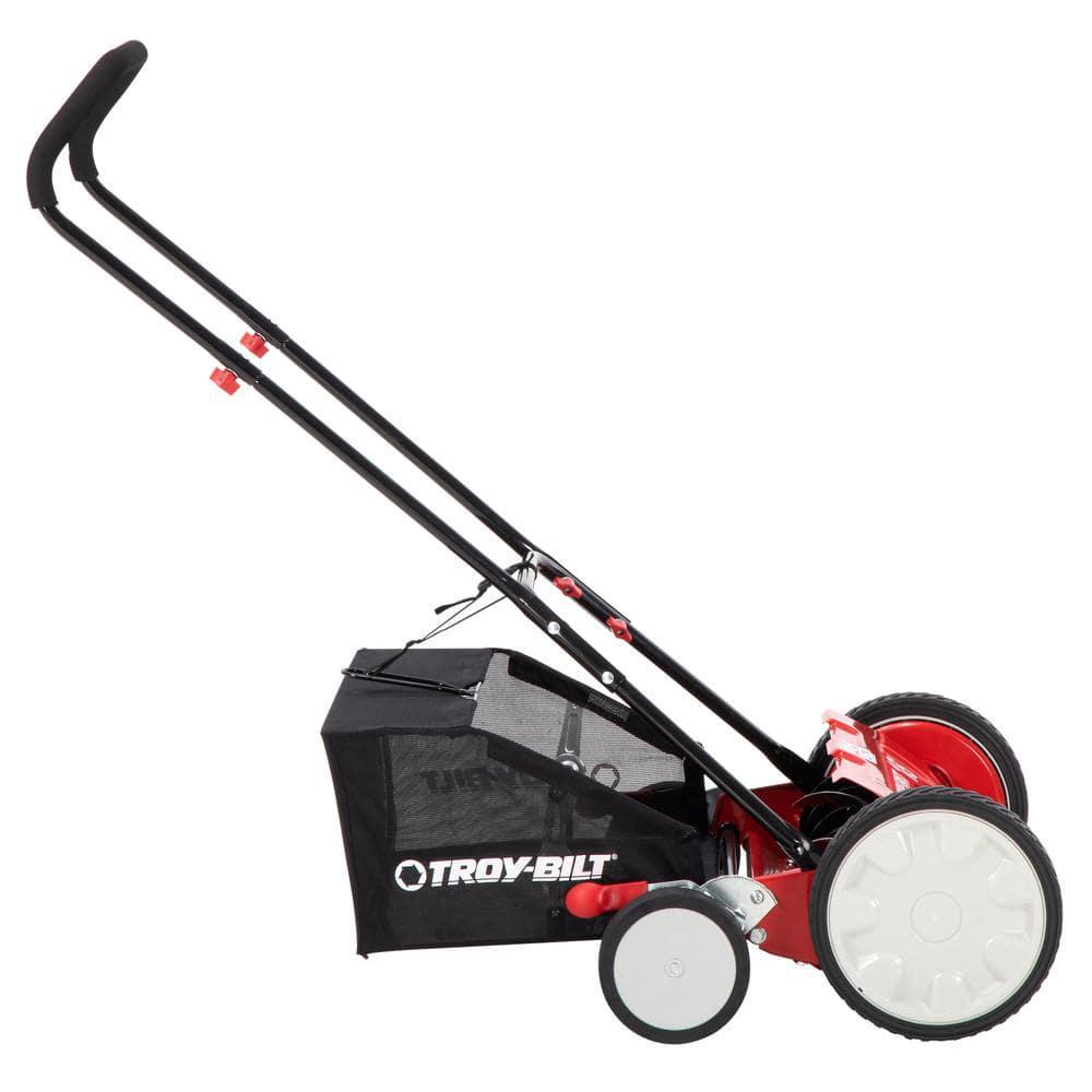 TroyBilt 18 in Manual Walk Behind Reel Lawn Mower with Grass Catcher