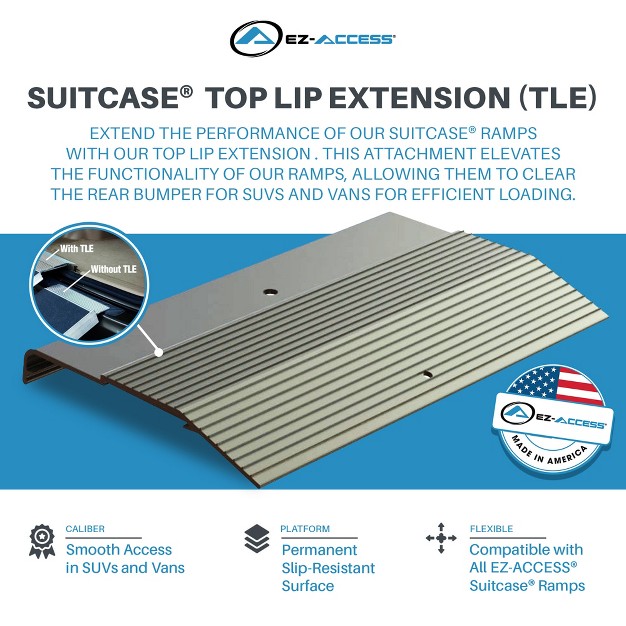 Ez access Patented Aluminum Suitcase Top Lip Extension Tle With Slip Proof Surface And 500 Pound Weight Capacity For Wheelchairs And Scooters Only