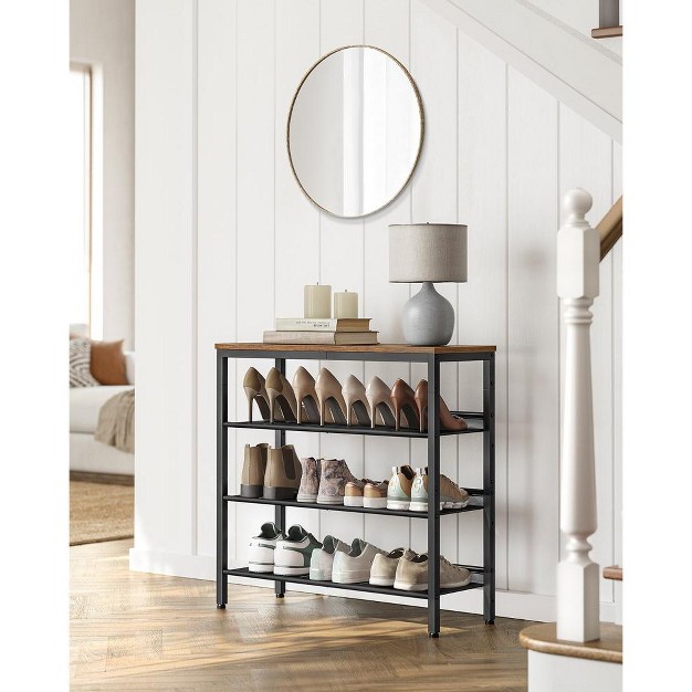 Vasagle 4 Tier Shoe Rack For Entryway Holds 12 15 Pairs