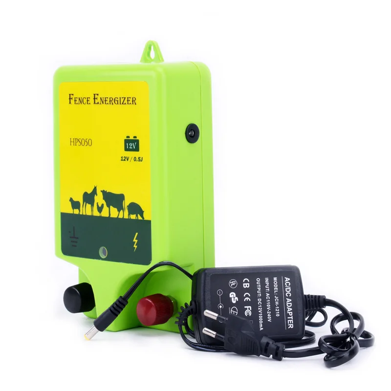 ECO friendly 1J AC powered electric fence energizer with metal earthing stakes for livestock