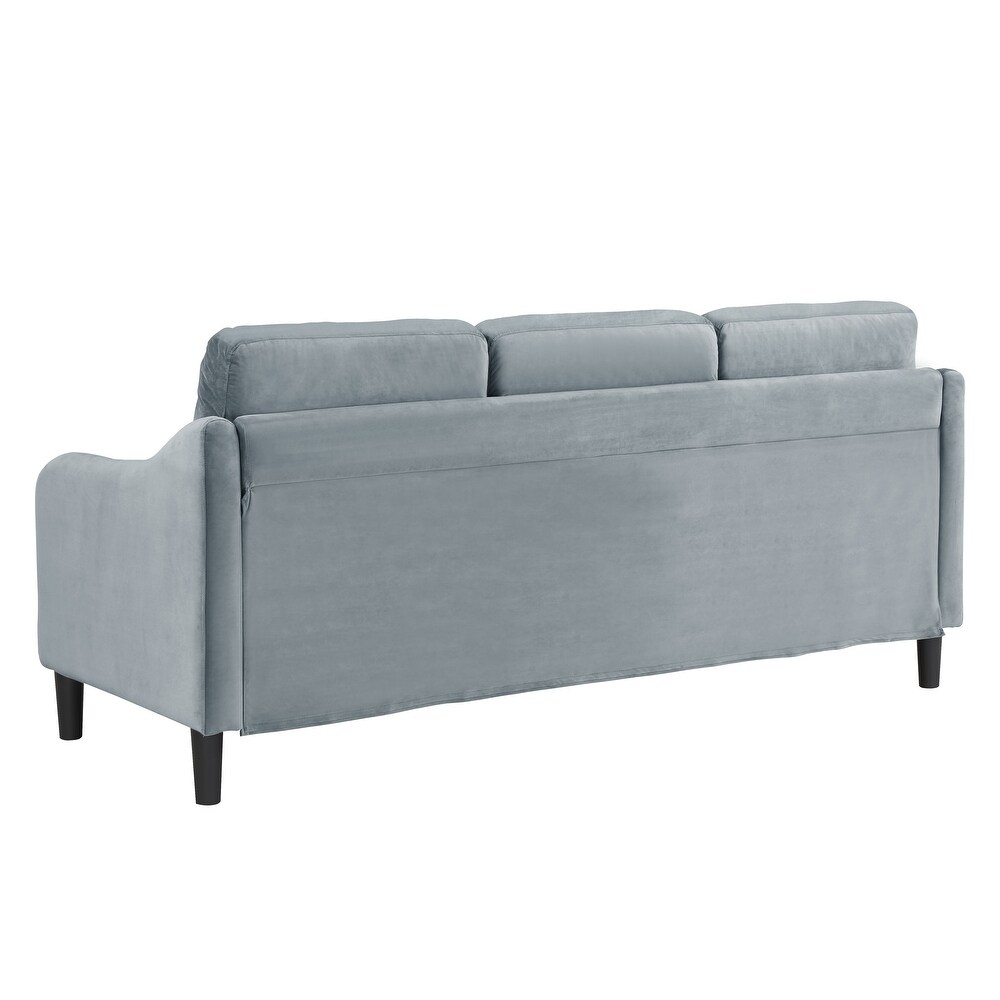 Modern Velvet 3 Seater Sofa Versatile Removable Cushions Couch Foam Cushions Sofa with Wood Frame for Living Room