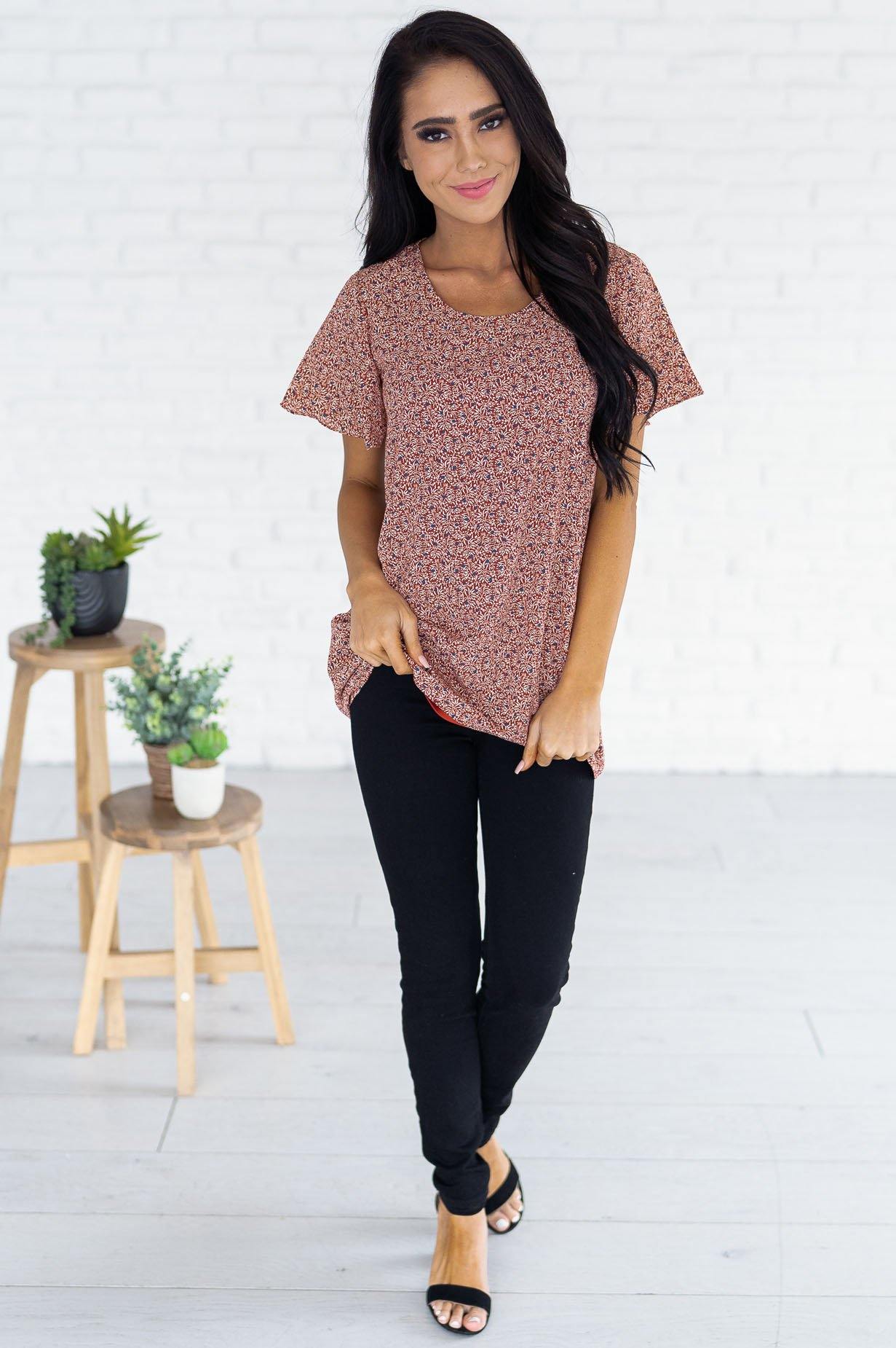 Ditzy Floral Modest Blouse