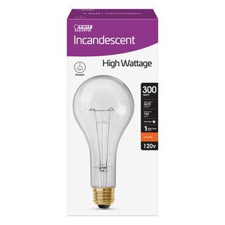 Feit Electric 300-Watt High Lumen Clear PS25 Medium E26 Soft White (2700K) Utility Incandescent Light Bulb (1-Bulb) 300MHDRP