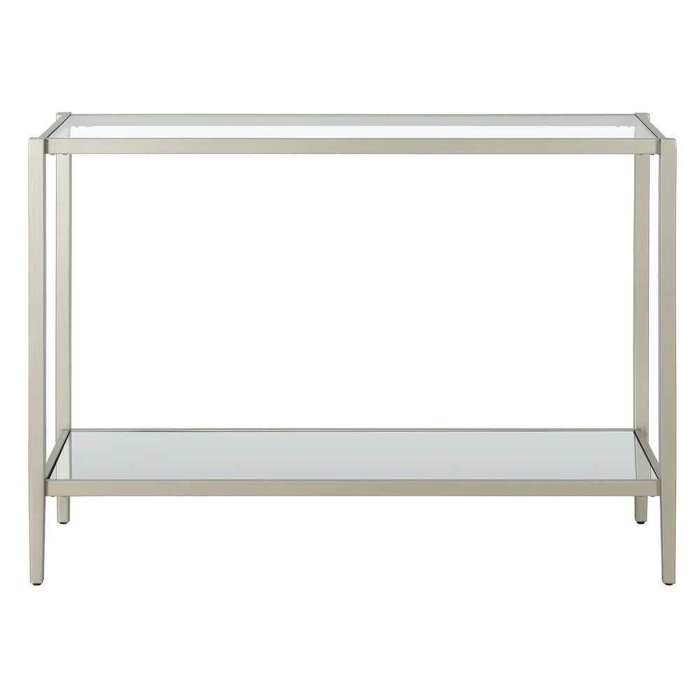 Hera Rectangular Console Table with Mirror Shelf