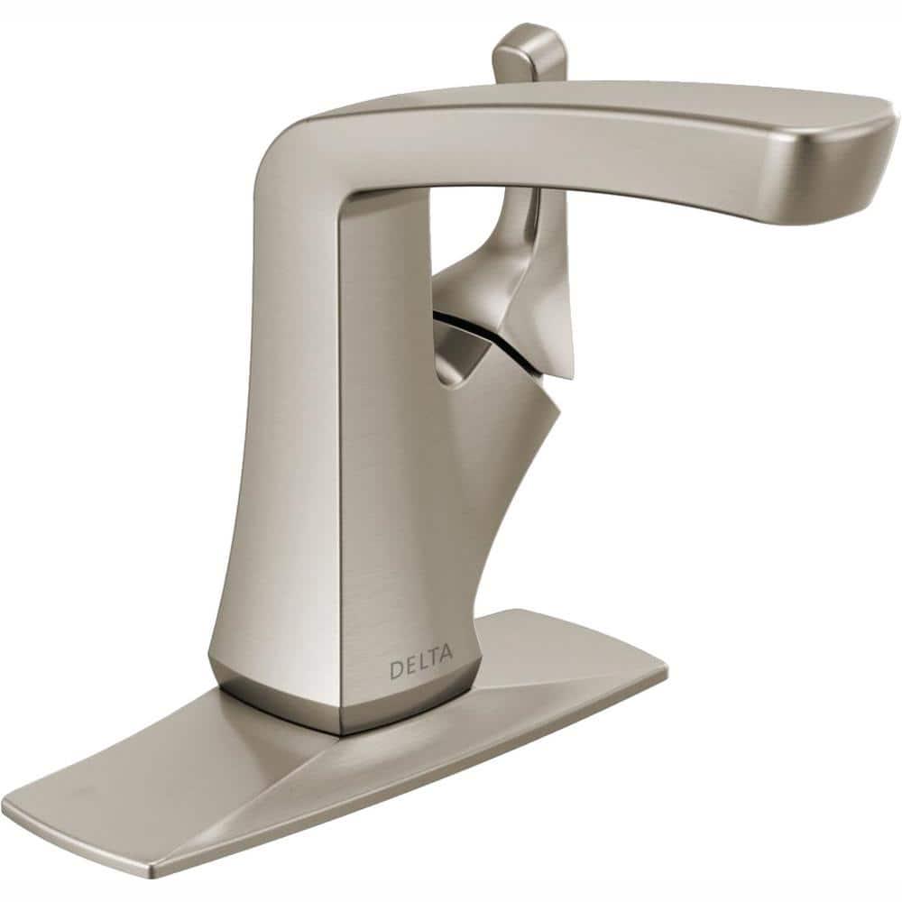 Delta Vesna 4 in Centerset SingleHandle Bathroom Faucet in SpotShield Brushed Nickel