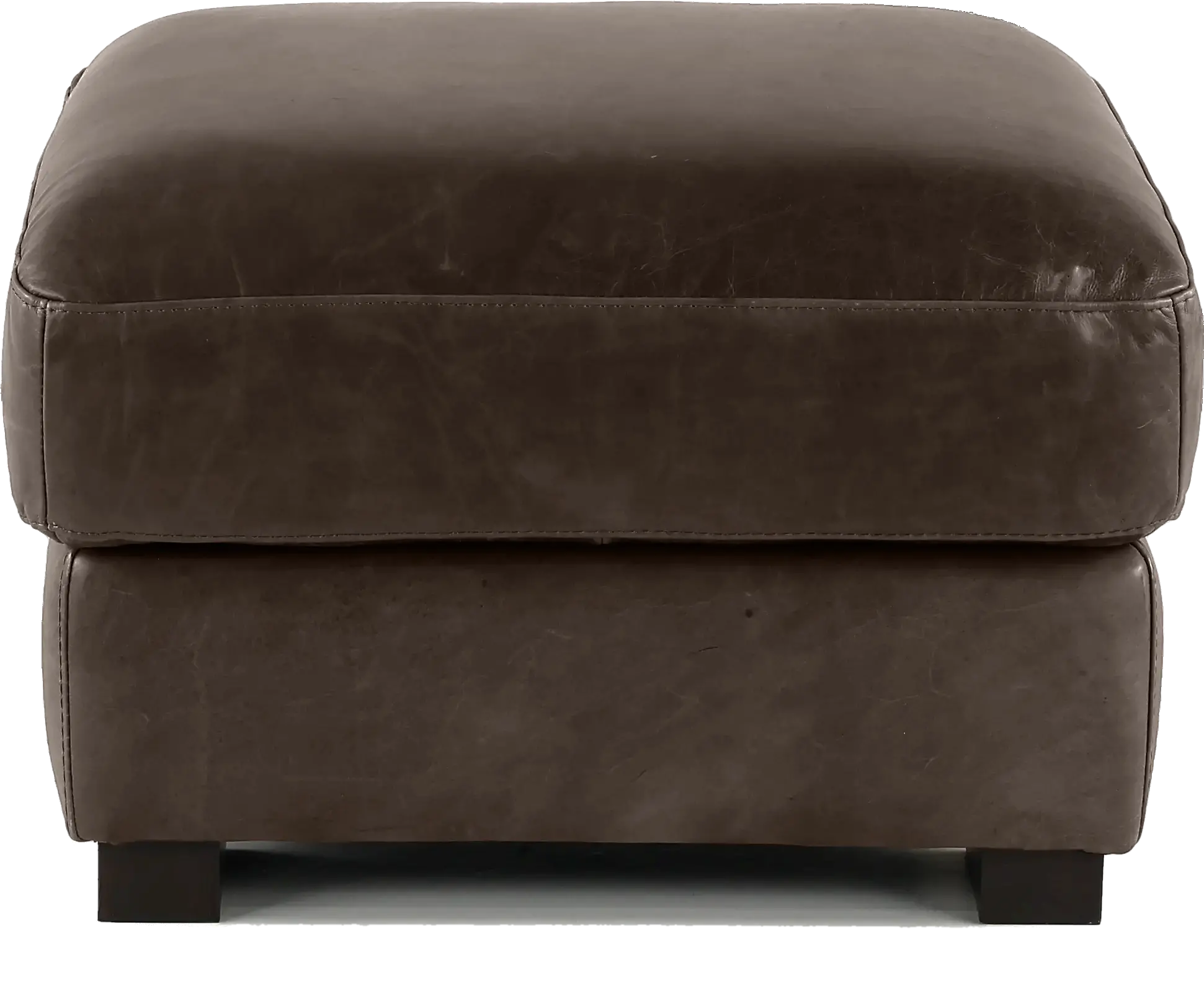 Dakota Brown Leather Ottoman